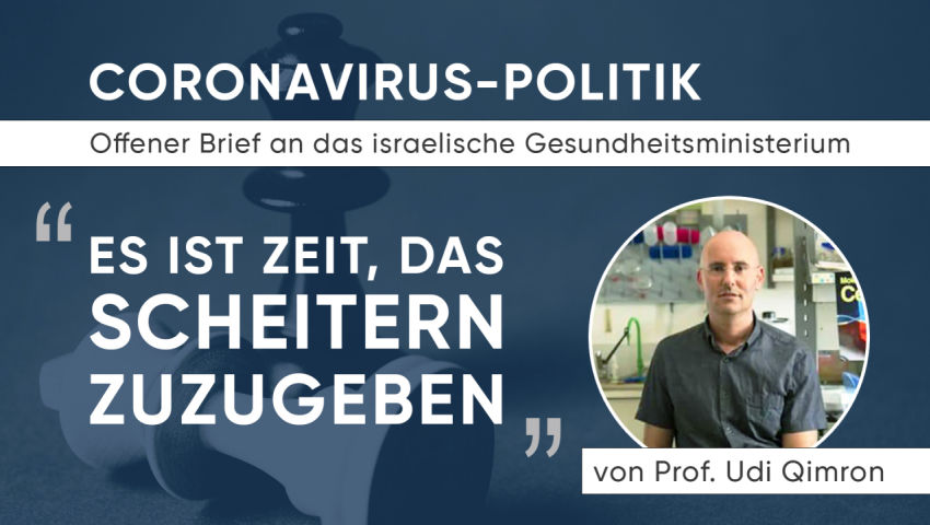 Offener Brief an das israelische Gesundheitsministerium:  „Es ist Zeit, das Scheitern zuzugeben.“ (v