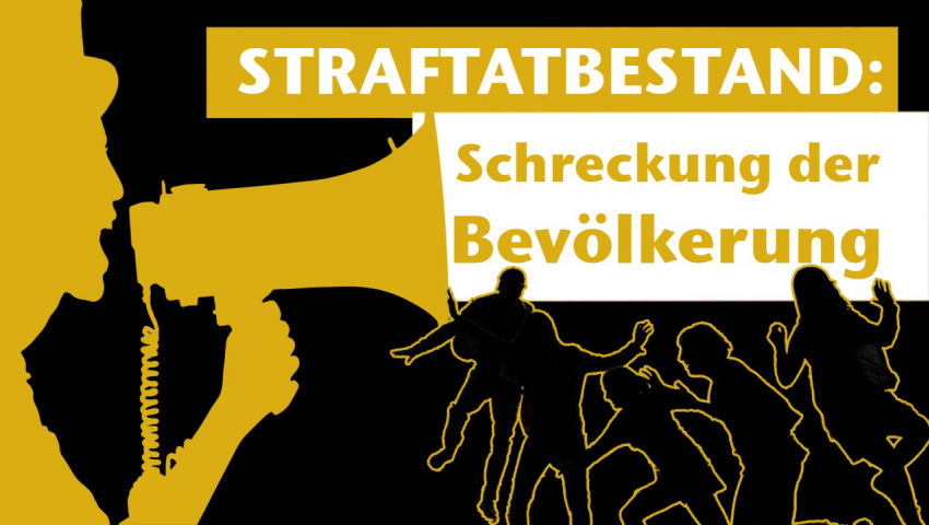 Straftatbestand: Schreckung der Bevölkerung