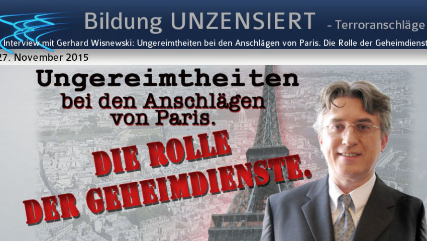 Interview mit Gerhard Wisnewski: Ungereimtheiten bei den Anschlägen von Paris. Die Rolle der Geheimd