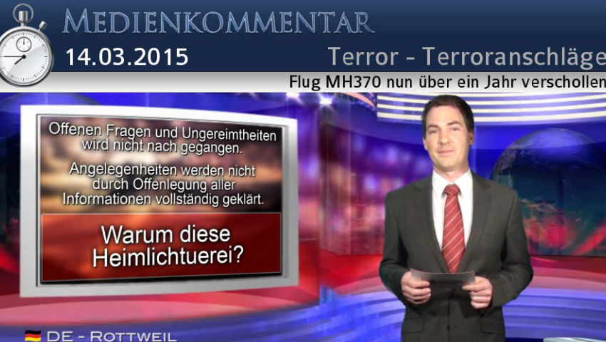 Flug MH370 nun über ein Jahr verschollen