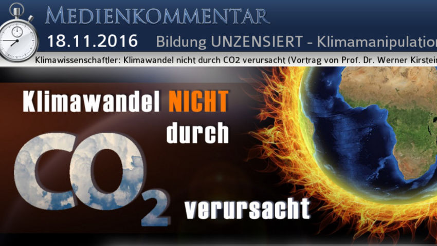 Klimawissenschaftler: Klimawandel nicht durch CO2 verursacht (Vortrag von Prof. Dr. Werner Kirstein)