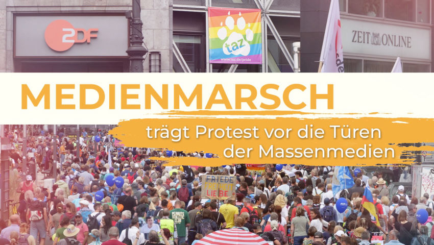 Medienmarsch trägt Protest vor die Türen der Massenmedien