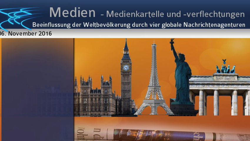 Beeinflussung der Weltbevölkerung durch vier globale Nachrichtenagenturen