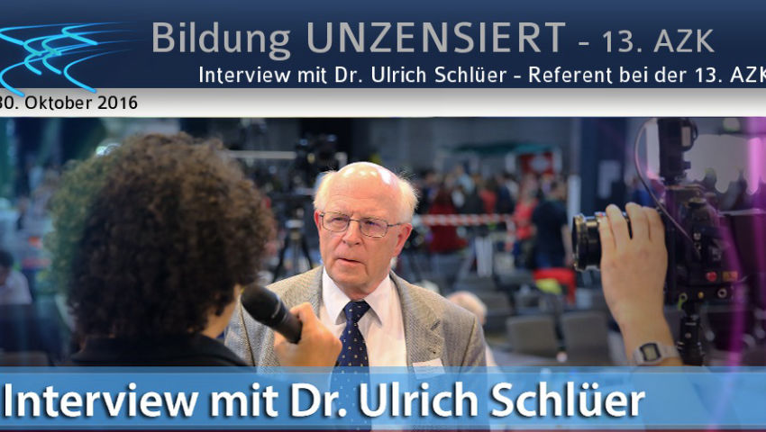 Interview mit Dr. Ulrich Schlüer - Referent bei der 13. AZK