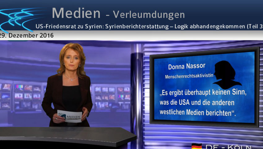 US-Friedensrat zu Syrien: Syrienberichterstattung – Logik abhandengekommen (Teil 3)