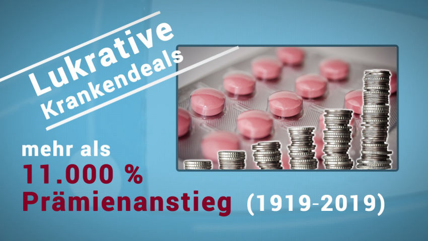 Lukrative Krankendeals ‒ mehr als 11.000 % Prämienanstieg (1919‒2019)